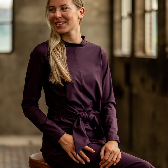 Port Lavande Jurk Zelena aubergine