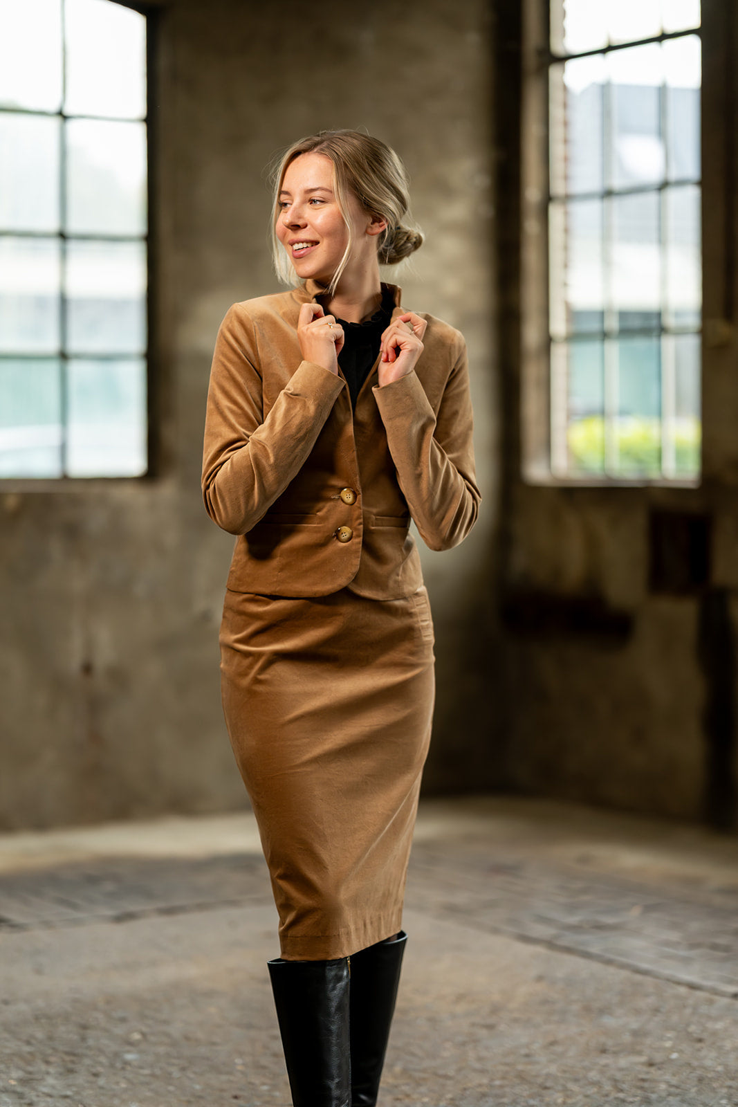 Port Lavande Rok Hilde camel