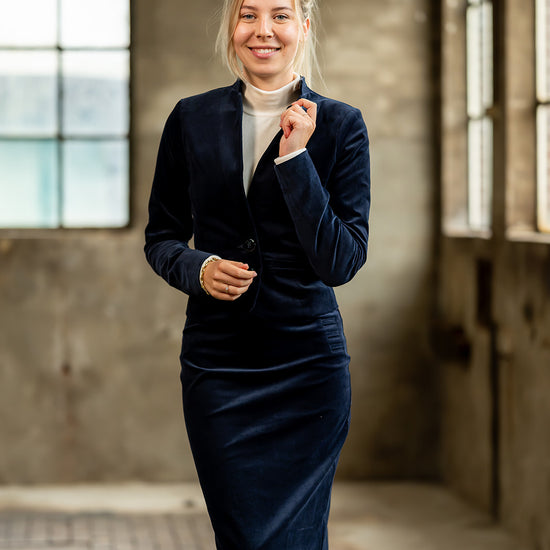 Port Lavande Rok Hilde donkerblauw