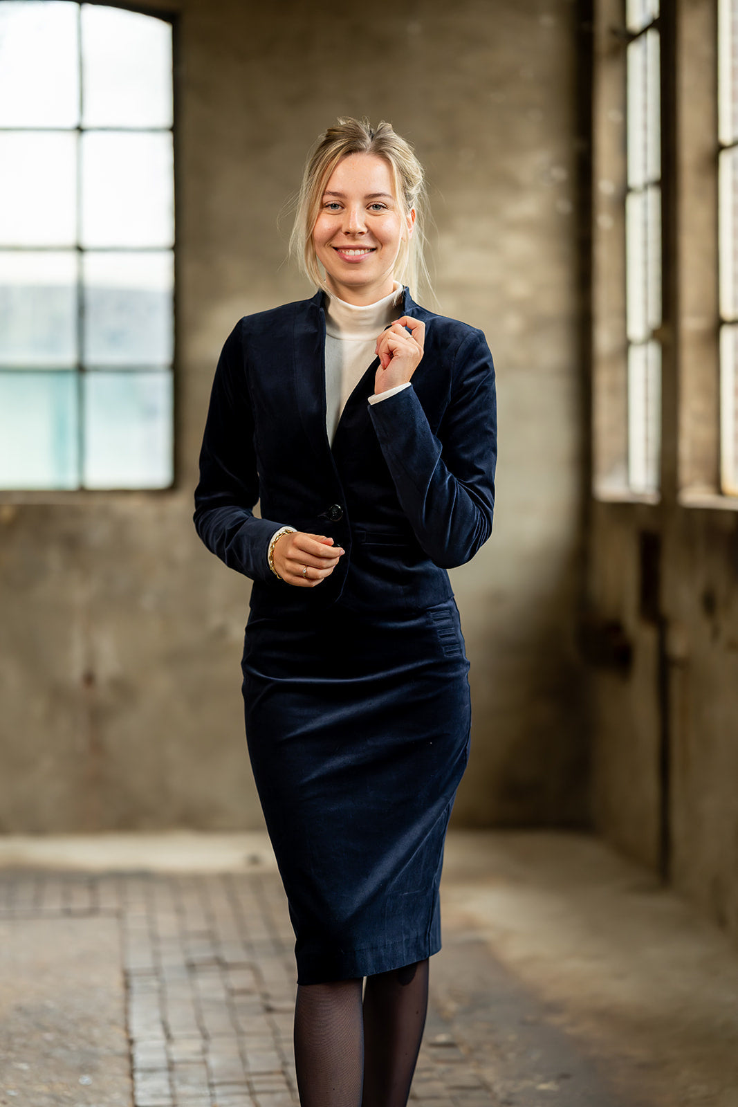 Port Lavande Rok Hilde donkerblauw