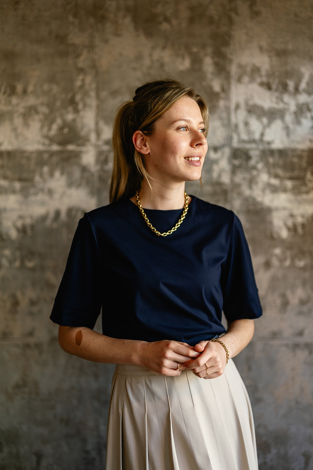 Port Lavande Top Lieneke donkerblauw