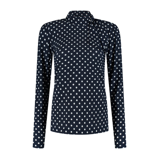 Port Lavande Top Mila donkerblauw noppen