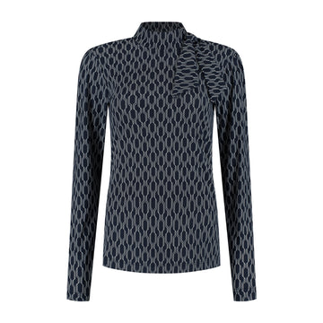 Port Lavande Top Mila donkerblauw retro