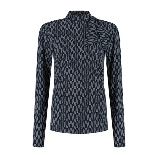 Port Lavande Top Mila donkerblauw retro