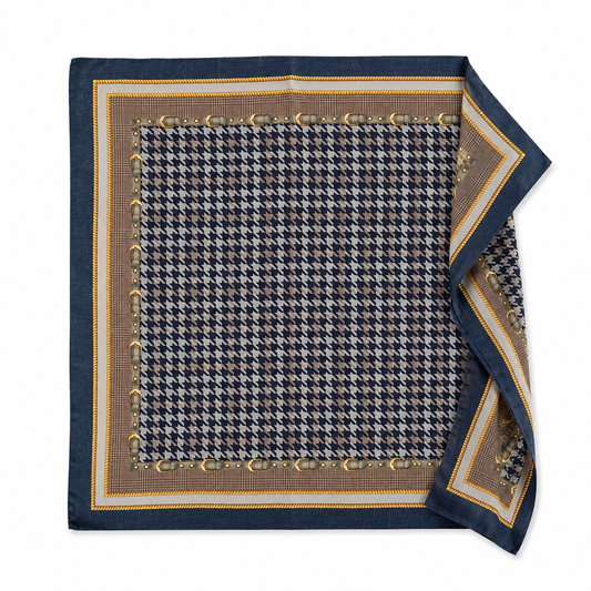 Sjaal 3548701-2 donkerblauw-bruin